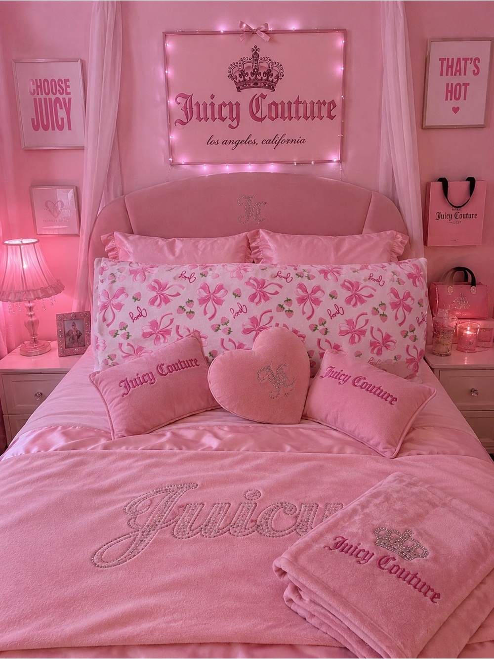 NWT Juicy Couture Berry Sweet Pink Body Pillow🎀🍓